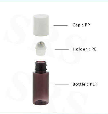 PET 10ml ~ 170ml Bouteille à bille PCR en plastique Transparent Personnaliser la couleur Bouteille à bille anti-fuite pour sérum pour les yeux, déodorant, gel