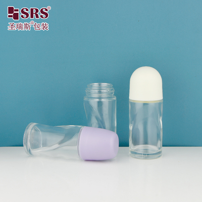 BLPG-B 50 ml Déodorant en rouleau en bouteille de verre sans fuite Personnalisation Emballage cosmétique transparent