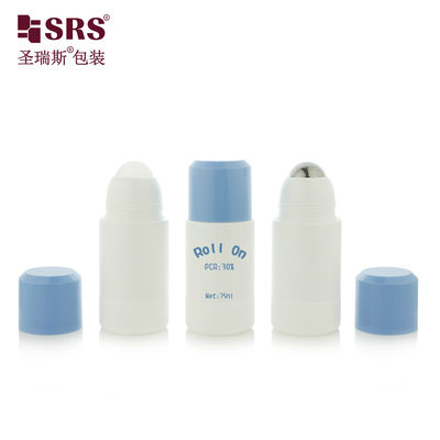 RPPE 50ml 75ml Bouteilles à bille en plastique léger, rechargeables, pour gel déodorant et essence corporelle de voyage