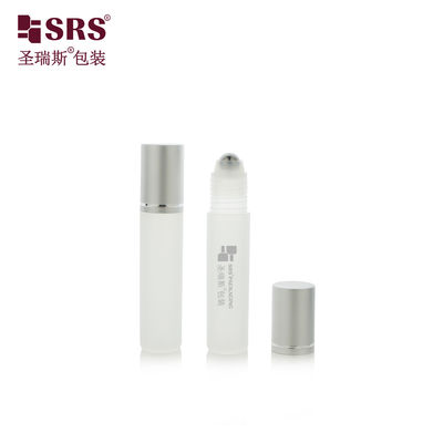 RPA-10ML Bouteille d'essence capillaire de massage à bille roulante en acier de couleur injectée recyclée PP ronde vide