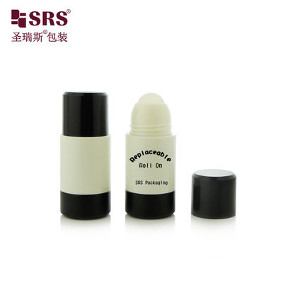 RPPE 50ml 75ml Bouteille Roll-on Mono PP PCR en plastique couleur crème personnalisée pour injection remplaçable pour gel déodorant