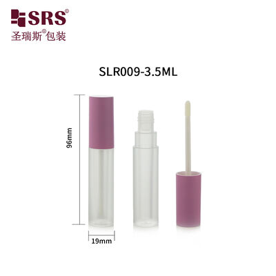 SLR009-3.5ML cylindre rond maquillage en plastique clair soins de la peau rouge à lèvres tube bouteille personnalisée finition mate de haute qualité