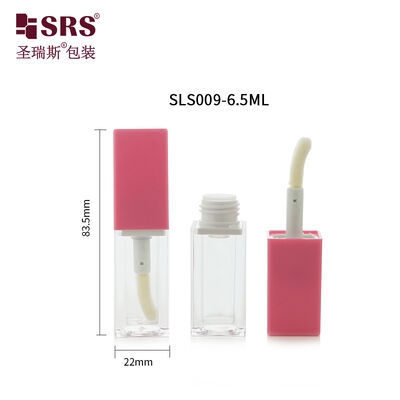 SLS009-6.5ML Forme carrée mignonne Mini maquillage en plastique Lips Gloss Applicateur de gel bouteille Injection Couleur personnalisée
