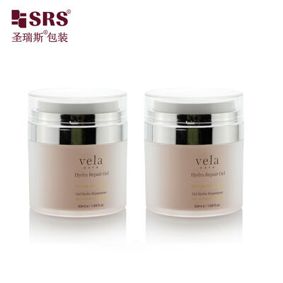 A100-1 15ml 30ml 50ml Pot Airless Acrylique Contenant Crème Visage Remplaçable Impression Logo Couleur Peinte