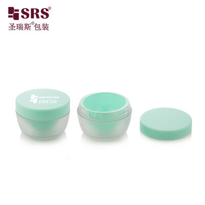SRSJS 50g forme spéciale PET Double paroi crème pot conteneur pour crème pour le visage personnaliser peinture givré mat fini pots