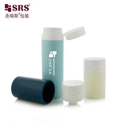 PA607 Bouteille de pompe sans air en plastique de couleur personnalisée avec capuchon pour gel cosmétique