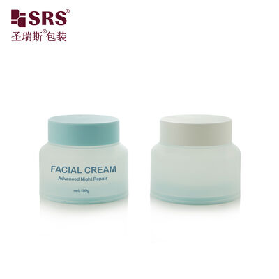 Récipient d'emballage cosmétique du pot de crème PP à double paroi avec logo personnalisé SRST 30-100g