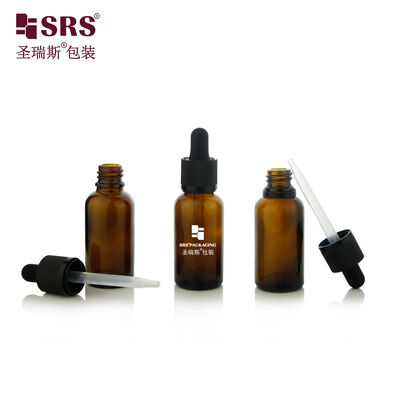 Bouteille en verre D006 15ml 30ml 50ml avec couvercle compte-gouttes résistant aux enfants pour huile essentielle