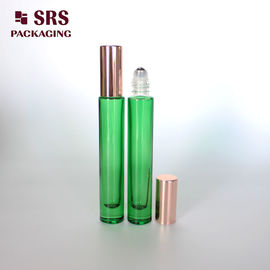 10 ml de rouleau de verre vert transparent et épais sur bouteille pour l' huile de parfum