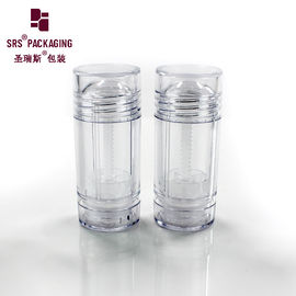 D042 récipient vide de déodorant en plastique transparent de forme ronde