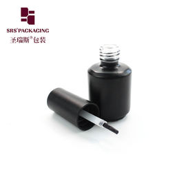Bouteille en verre vide de 15 ml, noire et glacée, pour éliminer le vernis à ongles