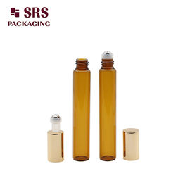 Bouteille à rouleaux en verre ambré de 10 ml de luxe