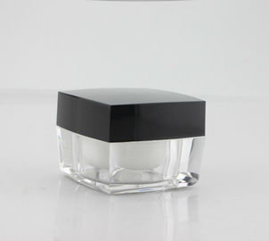 50 g de flacon transparent avec couvercle en plastique noir, crème pour soins de la peau, récipient acrylique