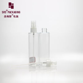 100 ml de bouteille en plastique transparent à épaule plate pompe à pulvérisation de pressage personnalisée ronde