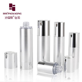 Bouteille de crème pour les yeux vide et sans air en argent 15 ml 30 ml 50 ml cosmétique personnalisée