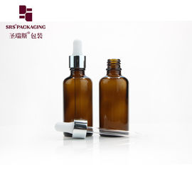 Bouteille gouttelette vide en verre pour huile essentielle de 50 ml brun-ambre