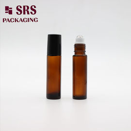 Bouteille de massage à base d' huile essentielle vide de 10 ml, en verre transparent, jaune-marron et en rouleau
