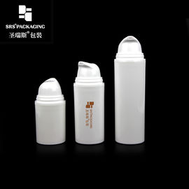 PA203 pompe en forme ronde bouteille vide pour injection en plastique blanc sans air 15 ml