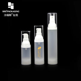 Bouteille de sérum de pompe à air vide en plastique en PP cosmétique de 15 ml, 30 ml et 50 ml
