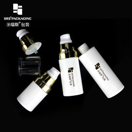 bouteille de lotion en plastique blanc pour injection avec logo 1 oz bouteilles de pompe sans air