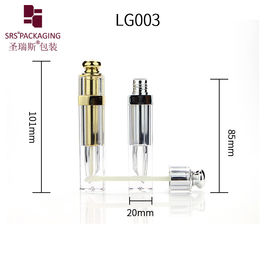7 ml de tubes à lèvres de luxe métallisés carrés et vides