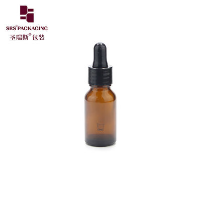 huile de sérum de soin de la peau en verre vide de couleur ambrée en stock bouteille gouttelette de 15 ml