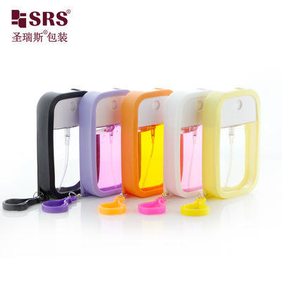 SRS Bouteille de silicone personnalisée de parfum vide rechargeable avec spray à crochet 50 ml