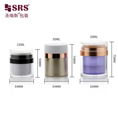 Récipient de crème cosmétique acrylique remplaçable sans air de 15 ml 30 ml 50 ml