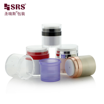 Container de crème de pompe acrylique remplaçable sans air 15 ml 30 m 50 ml Couleur personnalisée