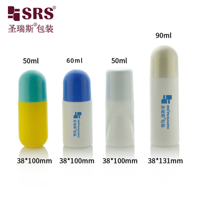 50ml 60ml 90ml grosse taille PP PCR couleur personnalisée recyclé écologique rouleau sur bouteille de déodorant