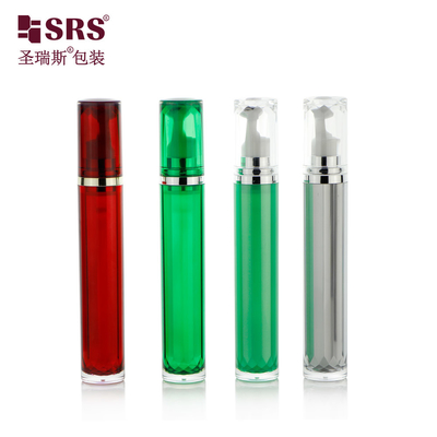 Serum pour les yeux en acier à rouleaux en plastique vide acrylique de luxe en gros 15 ml