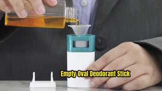 D043 Un examen plus approfondi : 20 g de bâton de déodorant en plastique PP de forme ovale vide pour baume anti-démangeaison