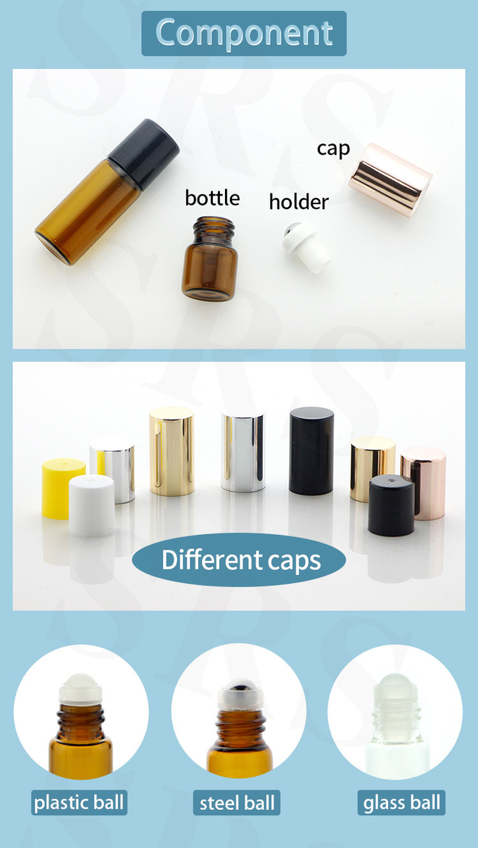 BLP-1ML Mini échantillon portable de taille vide bouteille en verre transparent emballage en rouleau 2